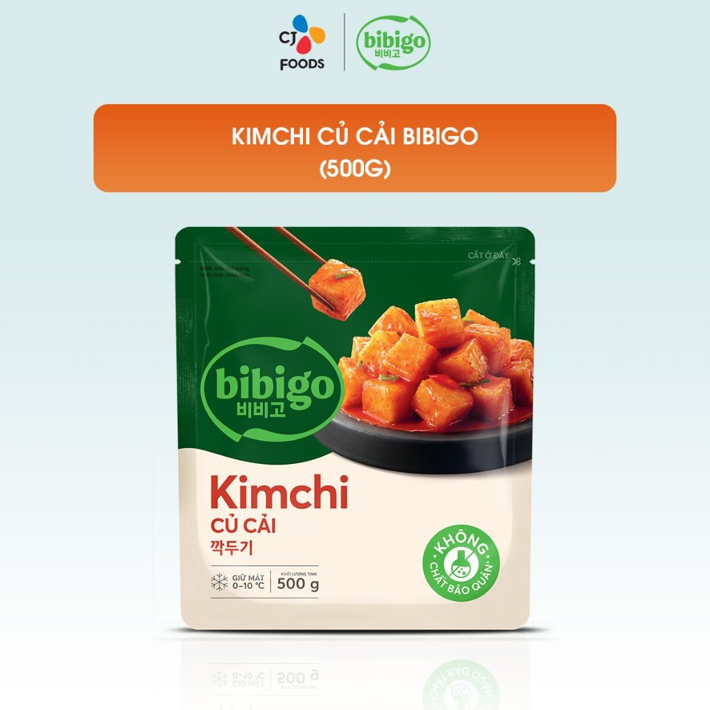 Kimchi Củ Cải Bibigo Gói 500g