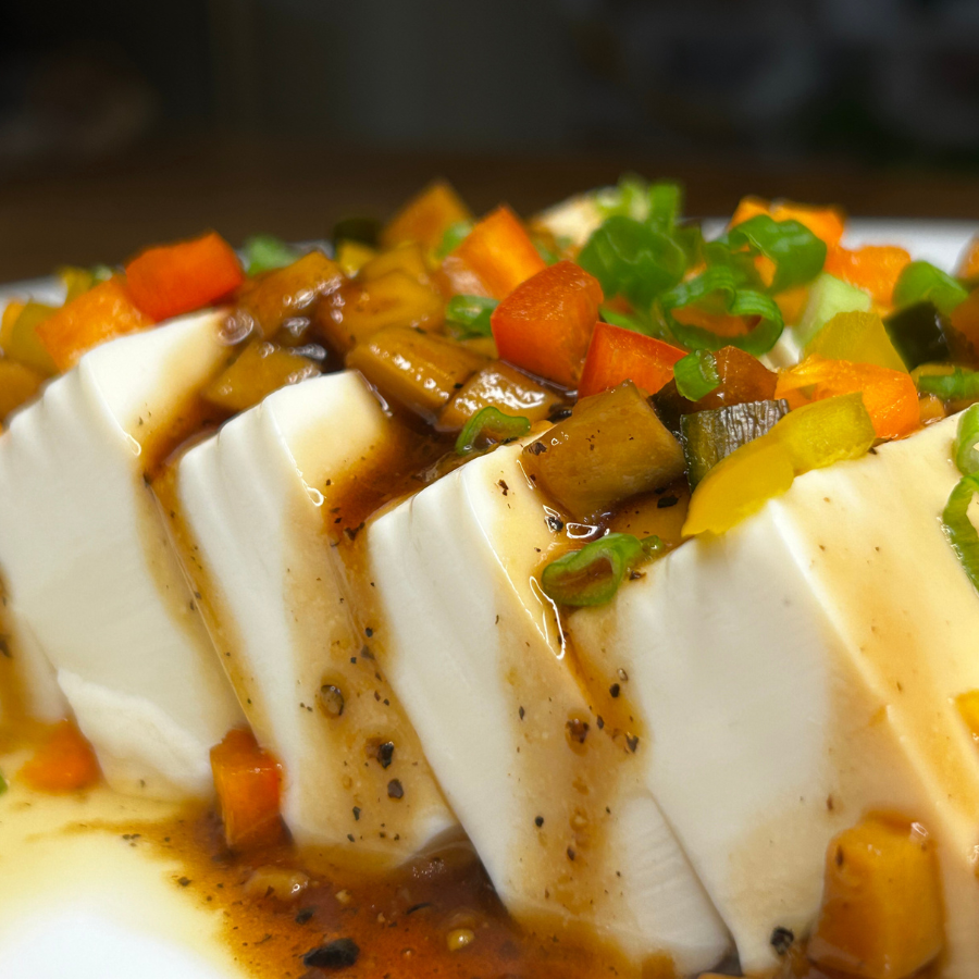 Đậu phụ non sốt nấm tiêu