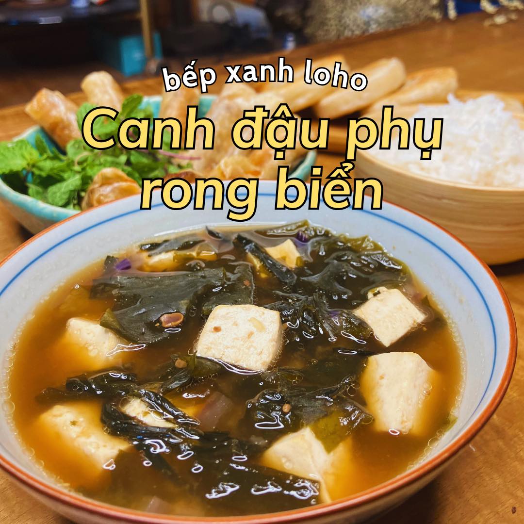 Canh rong biển đậu phụ