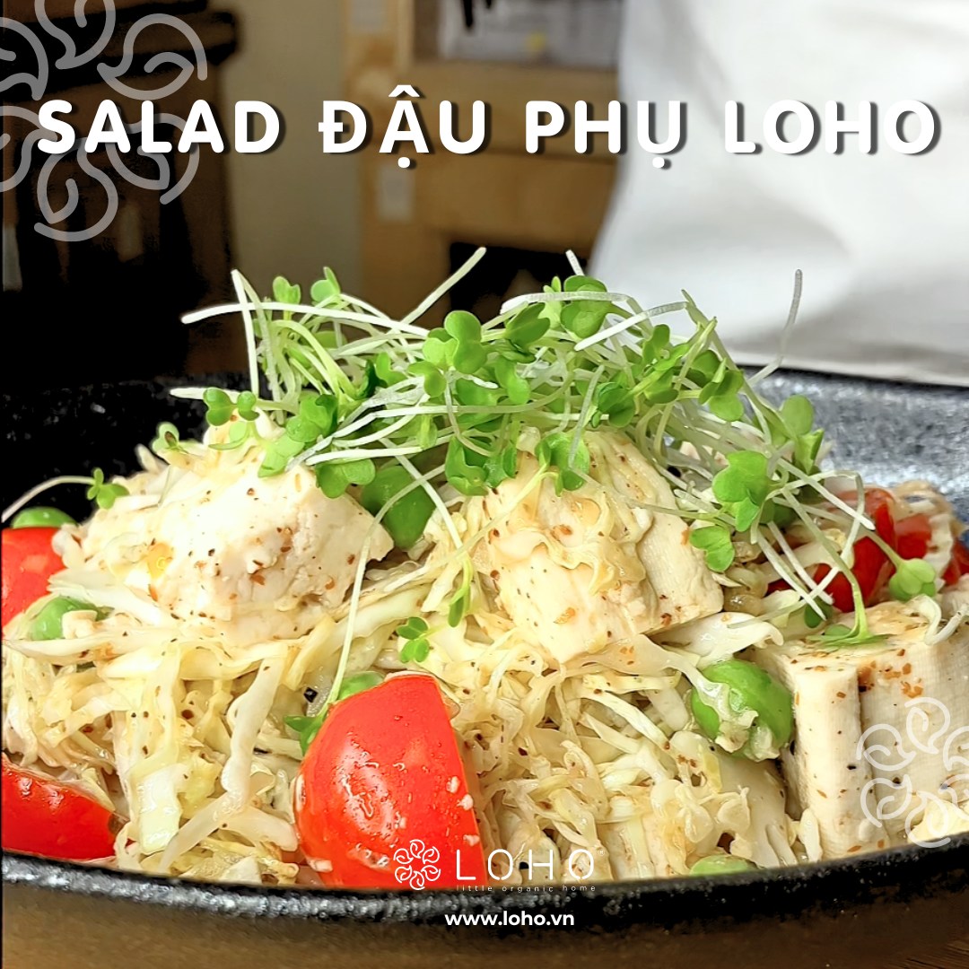 Salad đậu phụ rau củ sốt mè rang