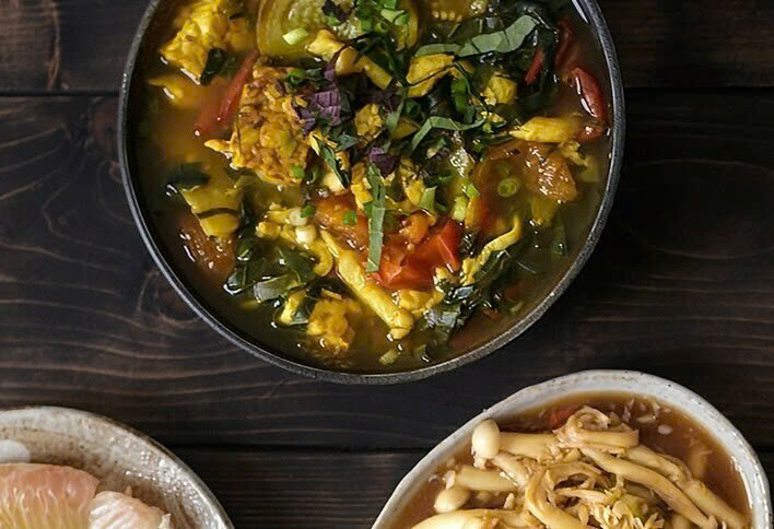 Canh cà bung Tempeh Loho