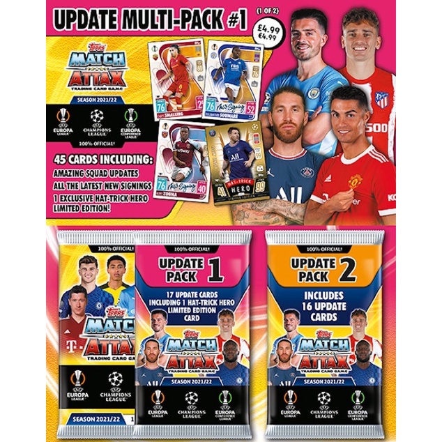 Gói thẻ Topps Match Attax Update Multi Pack 2021/22