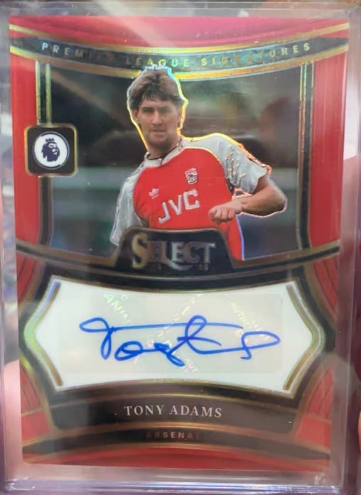 PANINI SELECT TONY ADAMS RED ON RED AUTO ARSENAL TLO