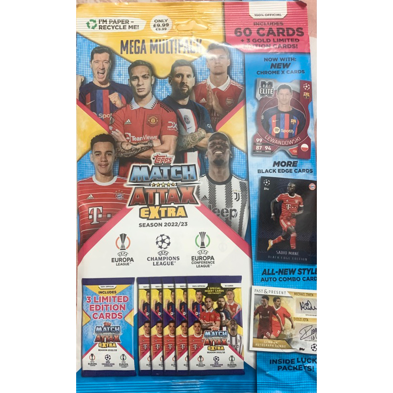 Gói thẻ Topps Match Attax Extra Mega Multi Pack 2022/23