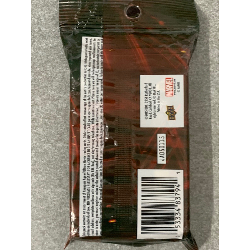 Gói thẻ Avengers Marvel Upper Deck 2015