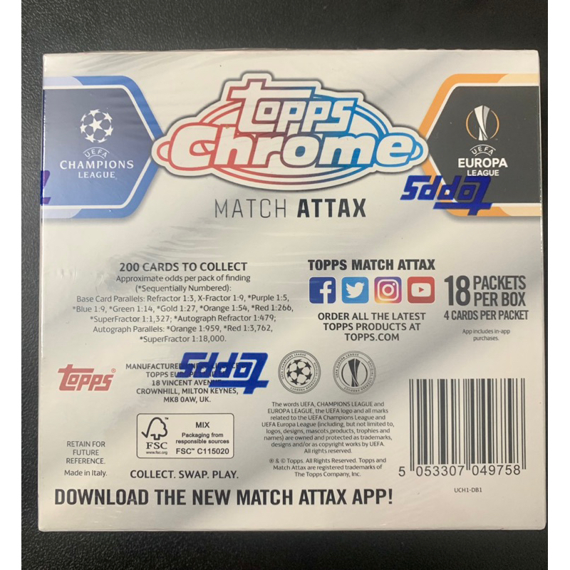 Hộp thẻ Topps Match Attax Chrome UCL Box 2020/21