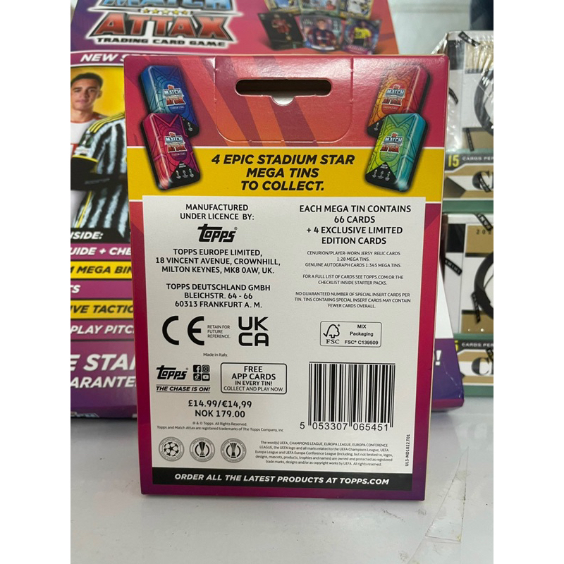 Hộp thẻ Topps Match Attax Mega Tin 2023/24