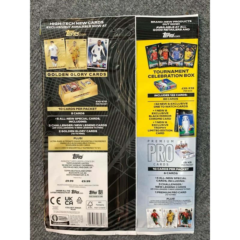 Gói thẻ bóng đá Topps Match Attax Euro 2024 Update Mega Multipack