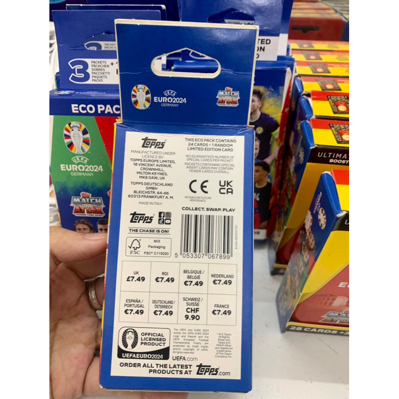 Hộp thẻ Topps Match Attax Euro Eco Pack 2024
