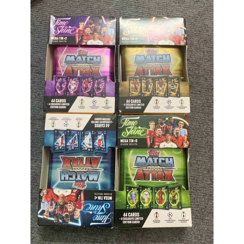 Hộp thẻ bóng đá Mega Tin Topps Match Attax 2024/25 Box