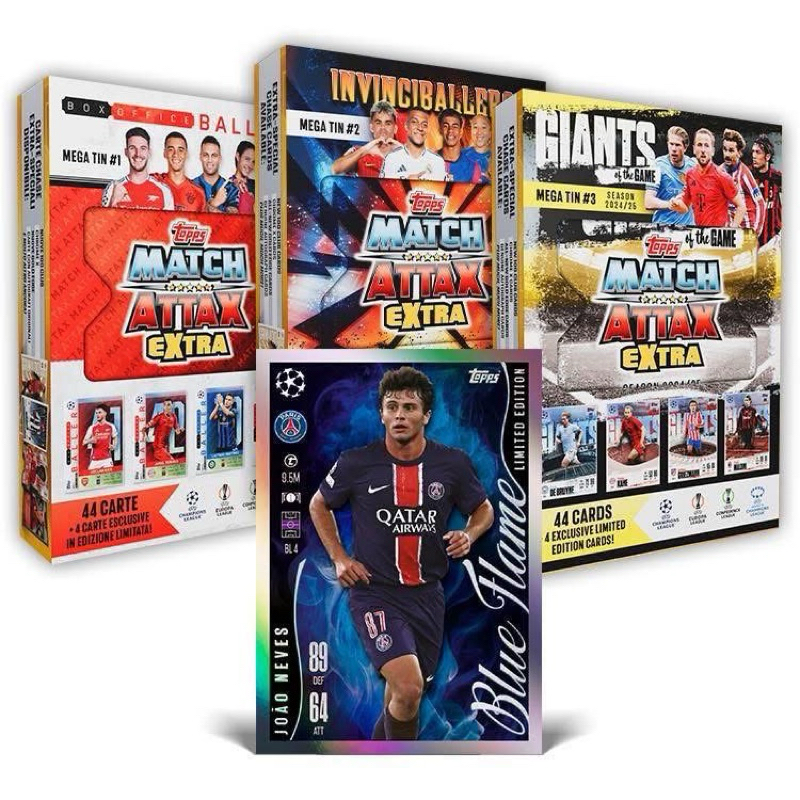 Hộp thẻ bóng đá Mega tin Topps Match Attax Extra 2024/2025
