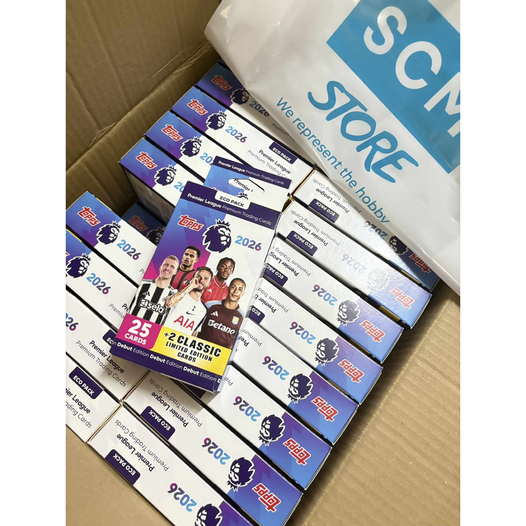 Hộp thẻ cầu thủ Topps Premier League Eco Pack 2025/26