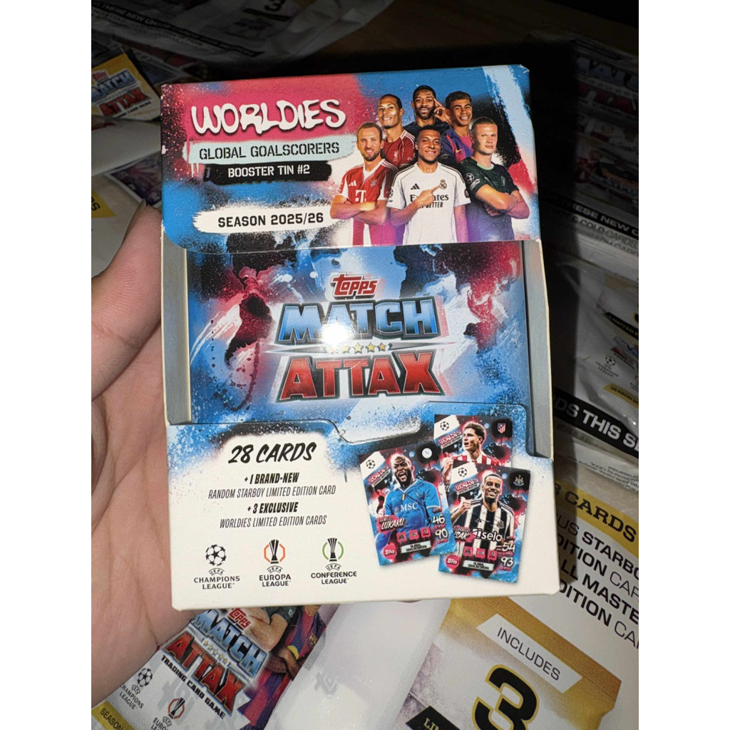 Hộp thẻ bóng đá Topps Match Attax UCL Mini Tin 2025/26