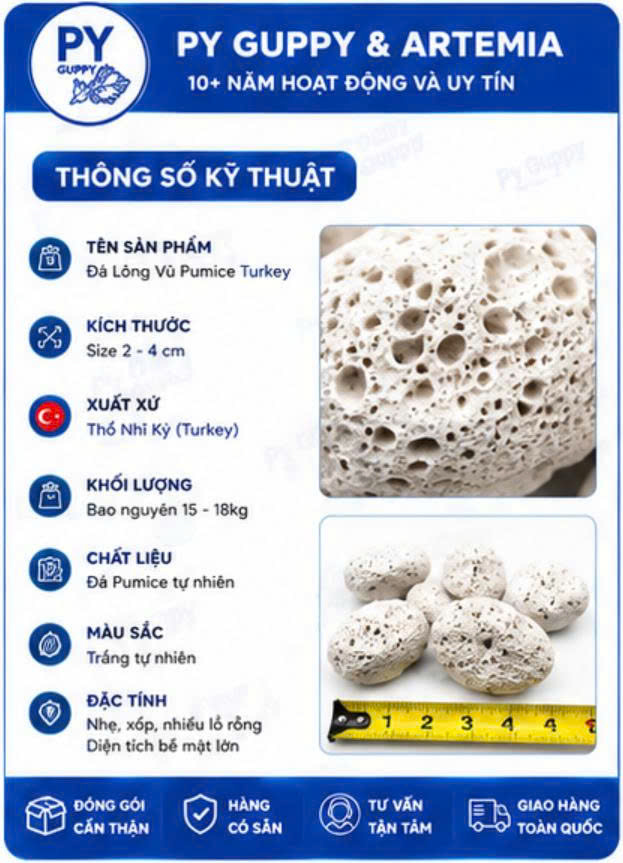 [Nguyên Bao 15Kg ( 20 Lít ) ] Nham Thạch Trắng Pumice Turkey Đá Lông Vũ Làm Vật Liệu Lọc Hồ Cá Giá Thể Vi Sinh Trồng Cây Thủy Sinh