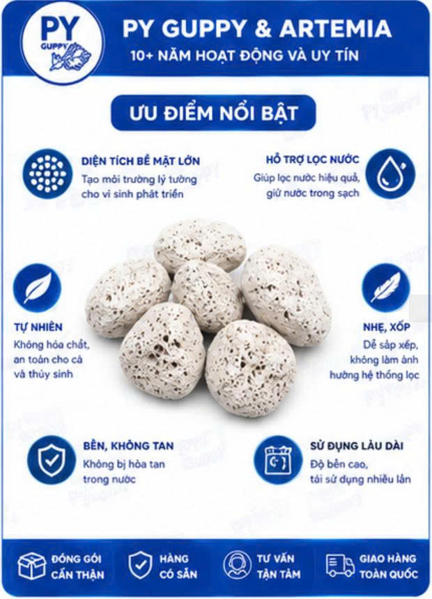 [Nguyên Bao 15Kg ( 20 Lít ) ] Nham Thạch Trắng Pumice Turkey Đá Lông Vũ Làm Vật Liệu Lọc Hồ Cá Giá Thể Vi Sinh Trồng Cây Thủy Sinh