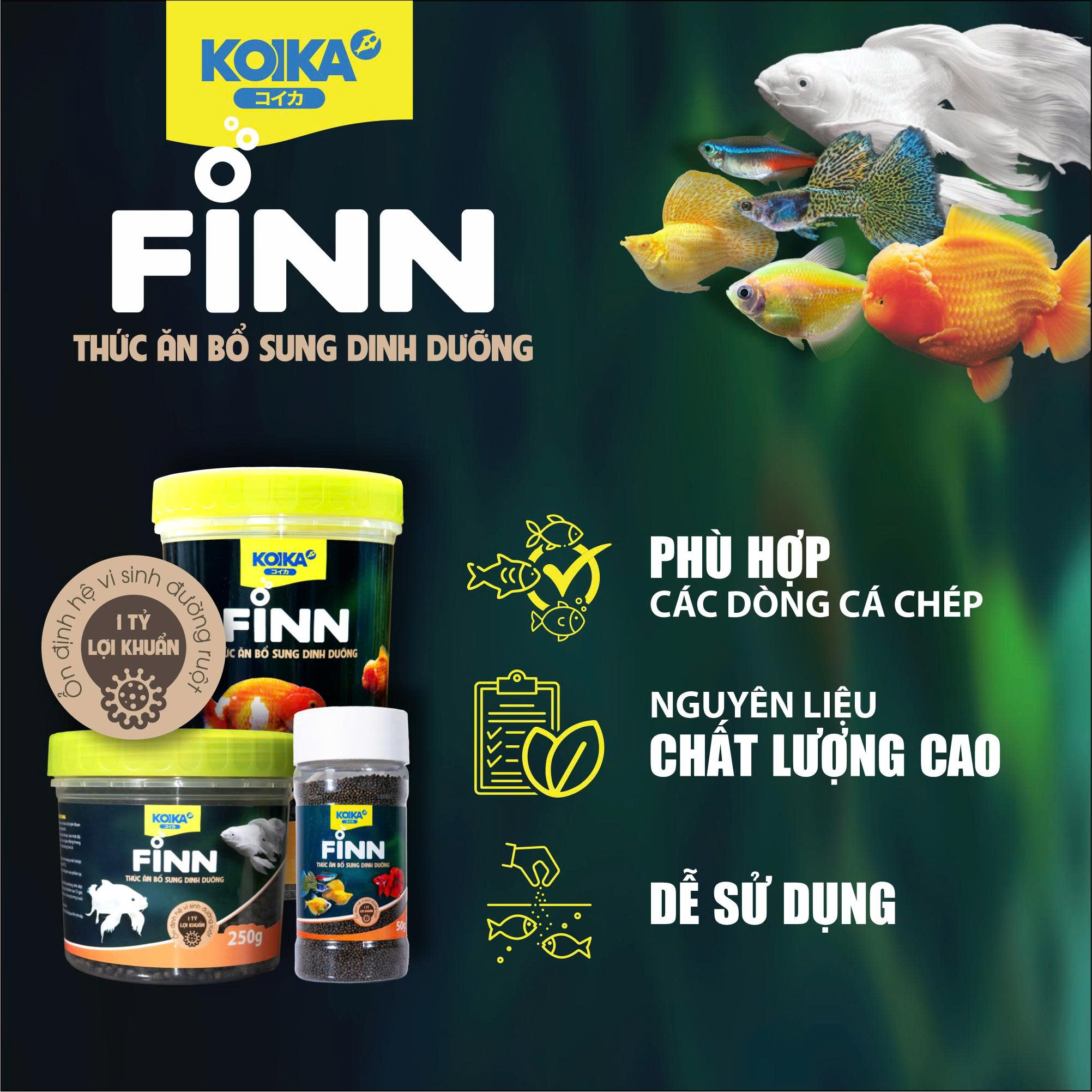 Cám Finn - Thức Ăn Dinh Dưỡng Sinh Học Dành Cho Cá Cảnh