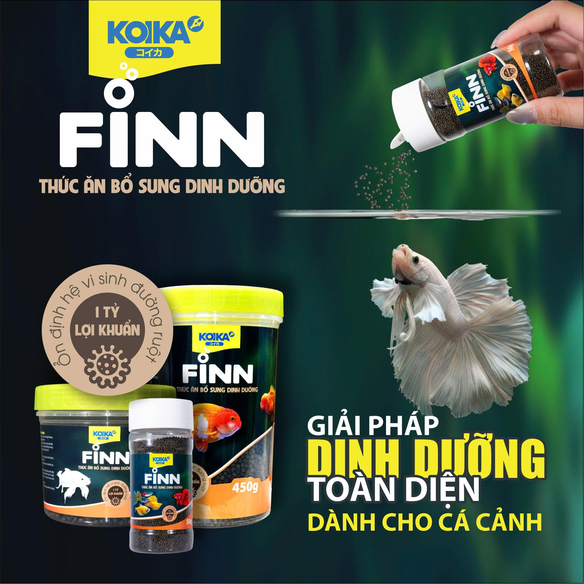 Cám Finn - Thức Ăn Dinh Dưỡng Sinh Học Dành Cho Cá Cảnh