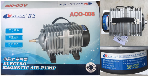 Máy sủi khí oxy ACO 006 – 008 – 010 – 012 Công suất mạnh – Chạy êm – Bền bỉ cho hồ cá chuyên nghiệp