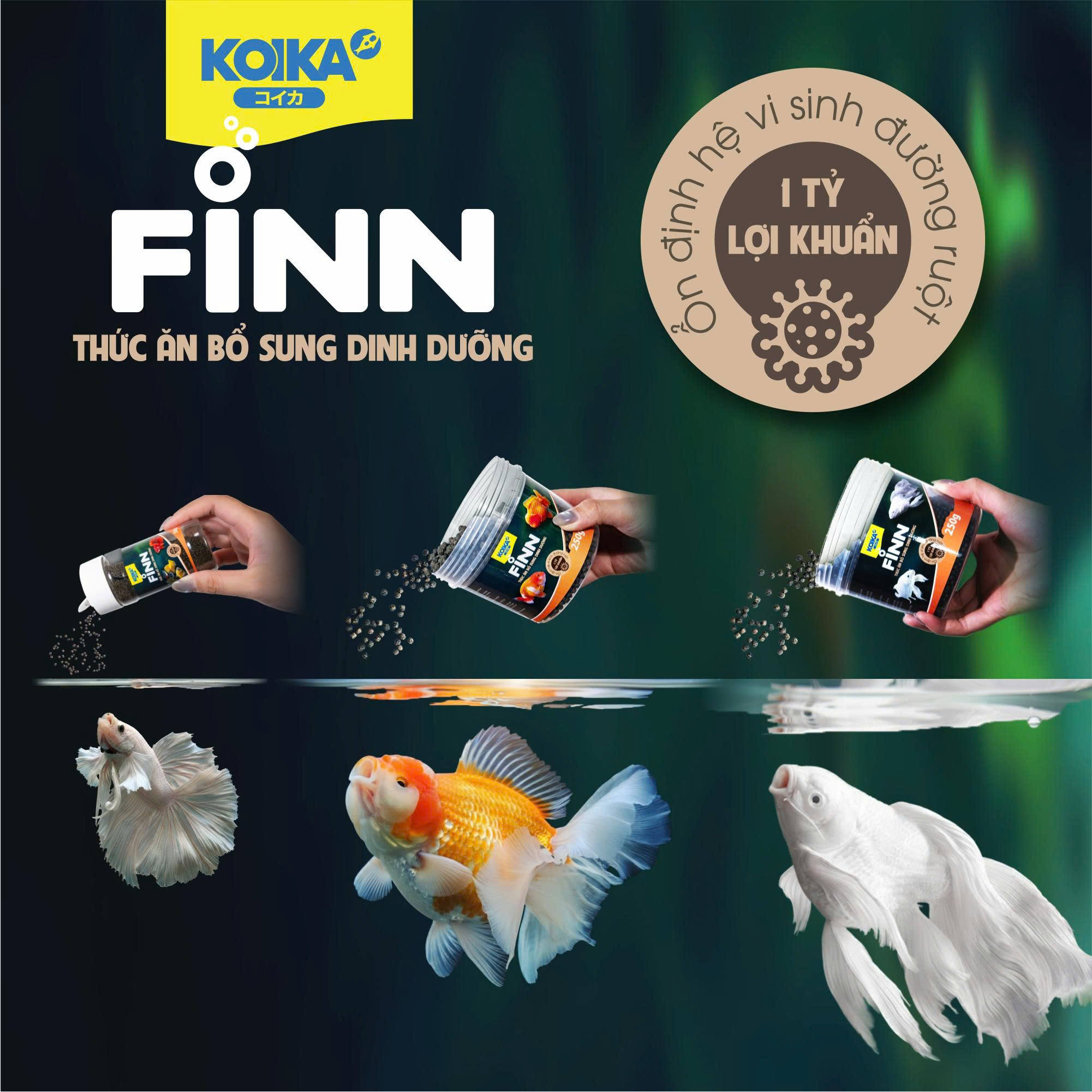 Cám Finn - Thức Ăn Dinh Dưỡng Sinh Học Dành Cho Cá Cảnh