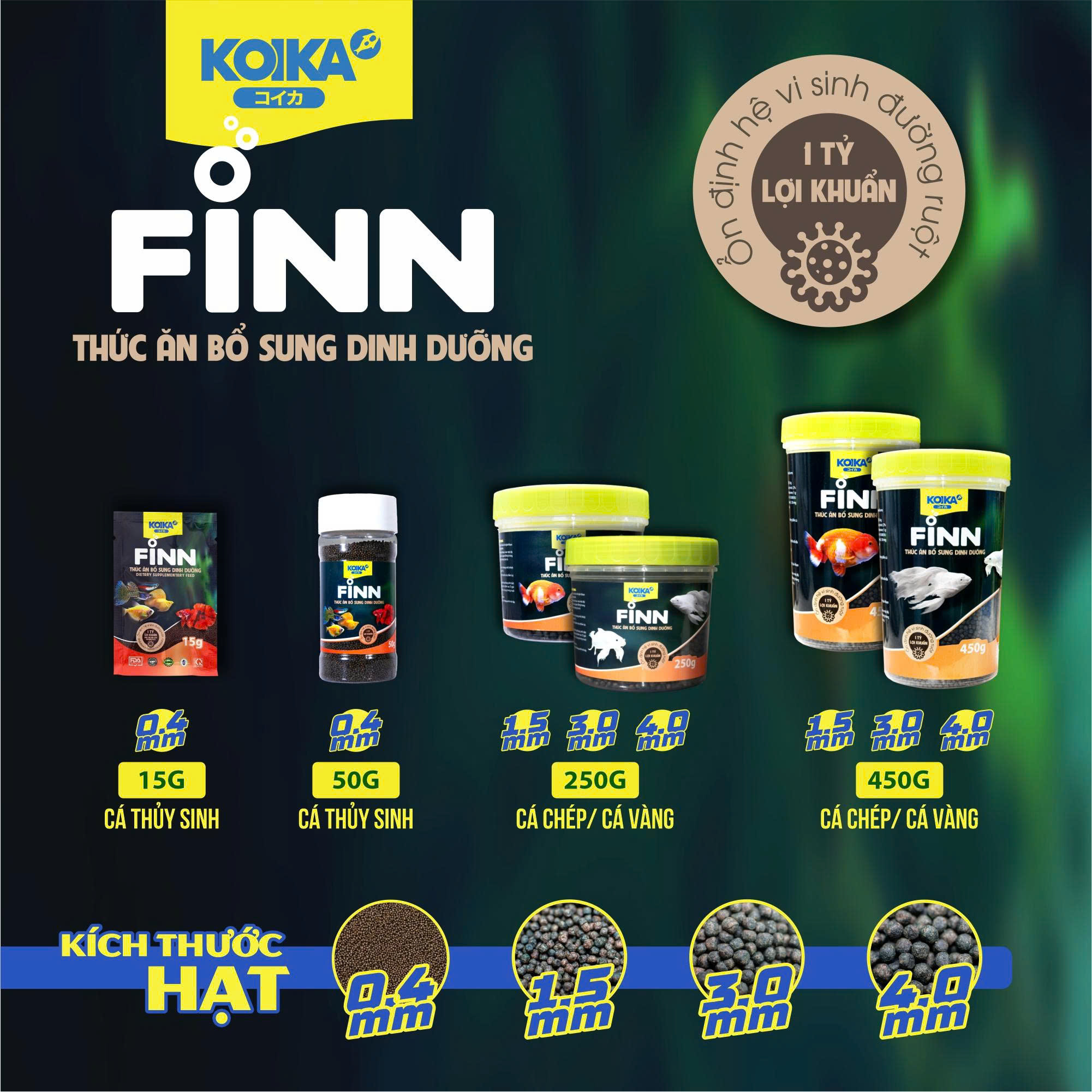 Cám Finn - Thức Ăn Dinh Dưỡng Sinh Học Dành Cho Cá Cảnh