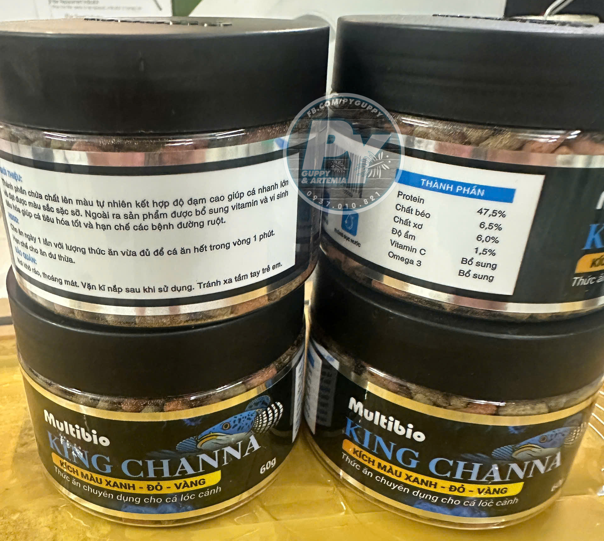 Multibio KING CHANNA – Kích Màu Xanh – Đỏ – Vàng (60g)