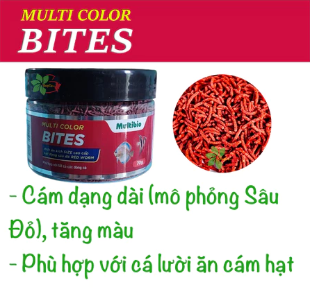Cám Multibio - Thức ăn lên màu dành cho cá nhỏ Neon, bảy màu
