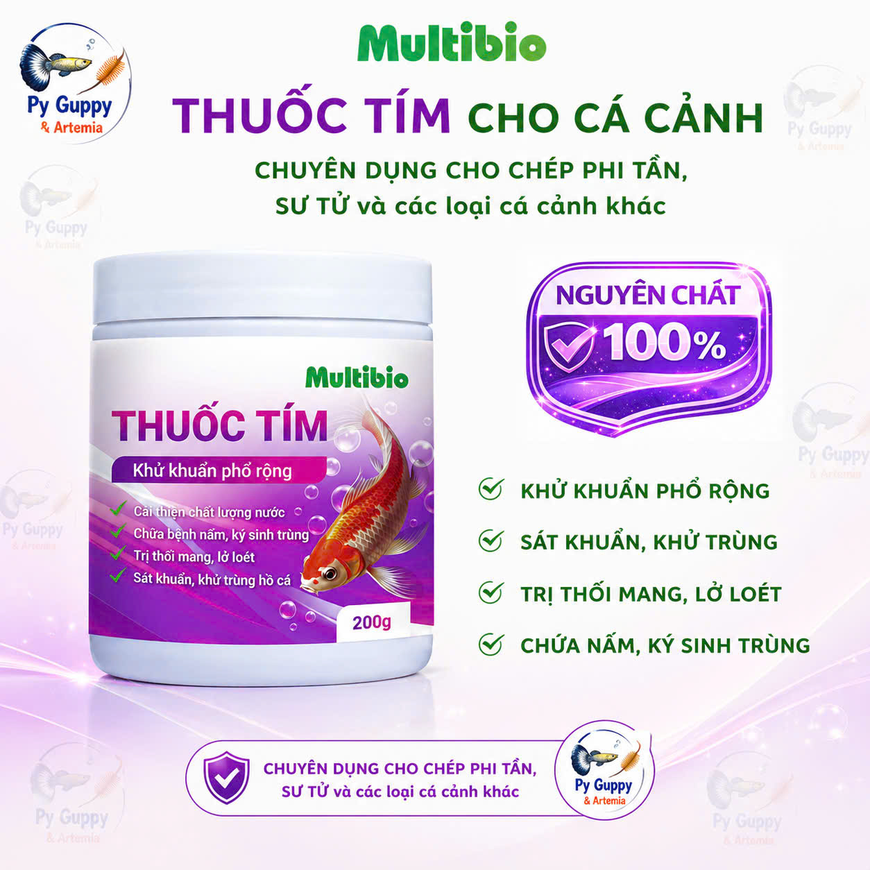 🐠 BỘ SẢN PHẨM CHĂM SÓC CÁ CẢNH CHUYÊN NGHIỆP MULTIBIO - TH UỐC TÍM - KHOÁNG MULTI VITAL - VITAMIN C🐠