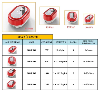 🐠Máy Sủi Oxy Siêu Êm Baoyu By-P501 P502 P503 - Sủi êm và mạnh