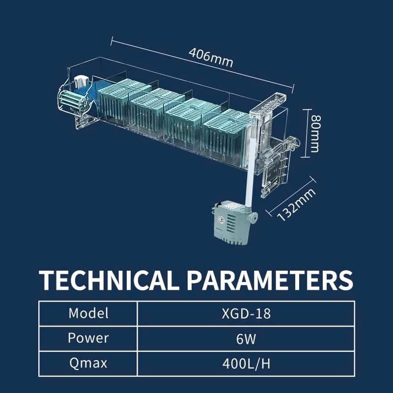 🐠Lọc Tràn Tích Hợp Máy Bơm Jeneca XGD - Có Nhiều Ngăn đã có Chứa Vật Liệu Lọc - Kiểu Dáng Đẹp