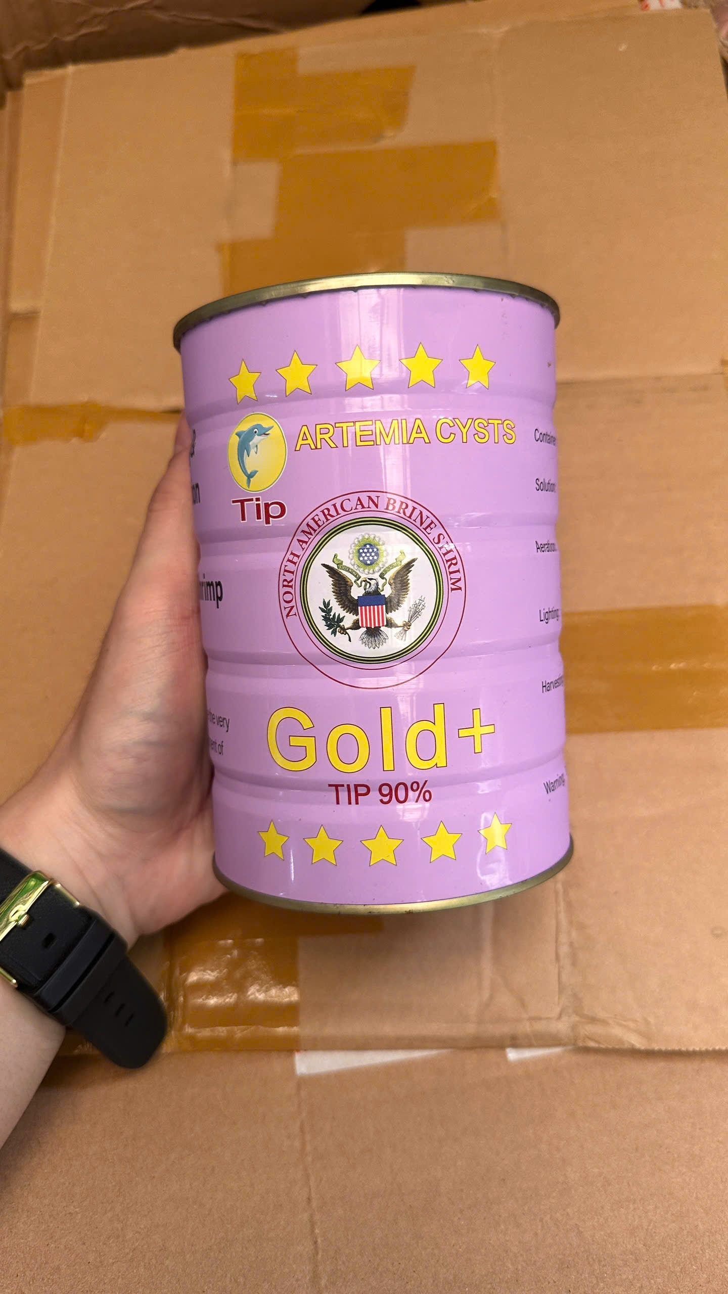 Trứng Artemia Mỹ lon Tím Gold + ( TLN 90% )