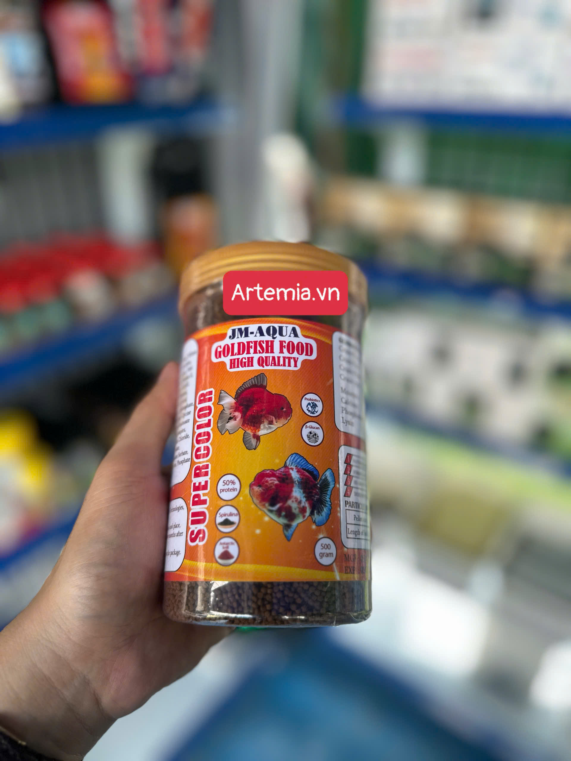 Cám JM Goldfish Super Color kích màu hủ 500gr hạt chìm