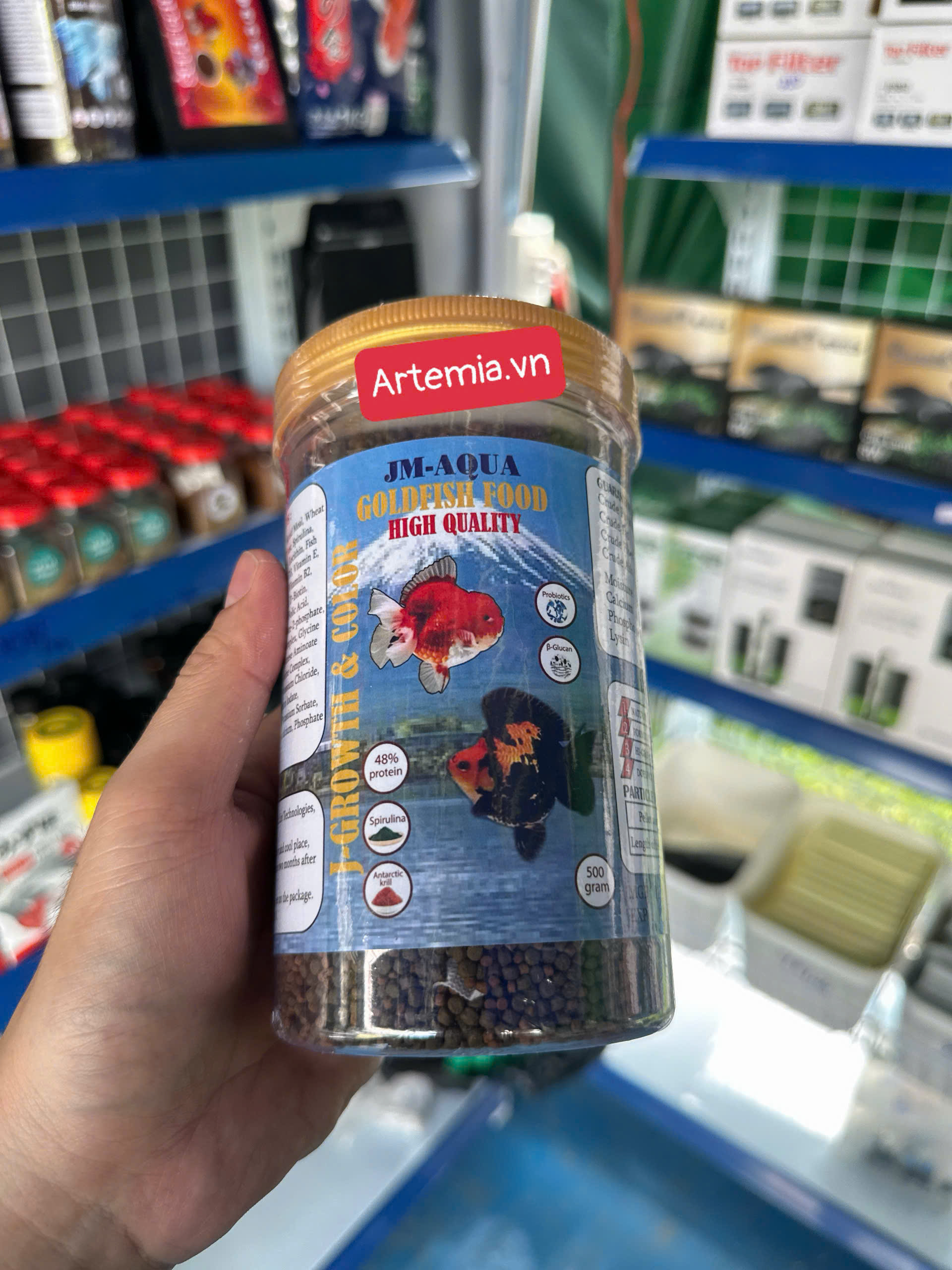 Cám JM GoldFish Growth and Color hủ 500gr Hạt chìm