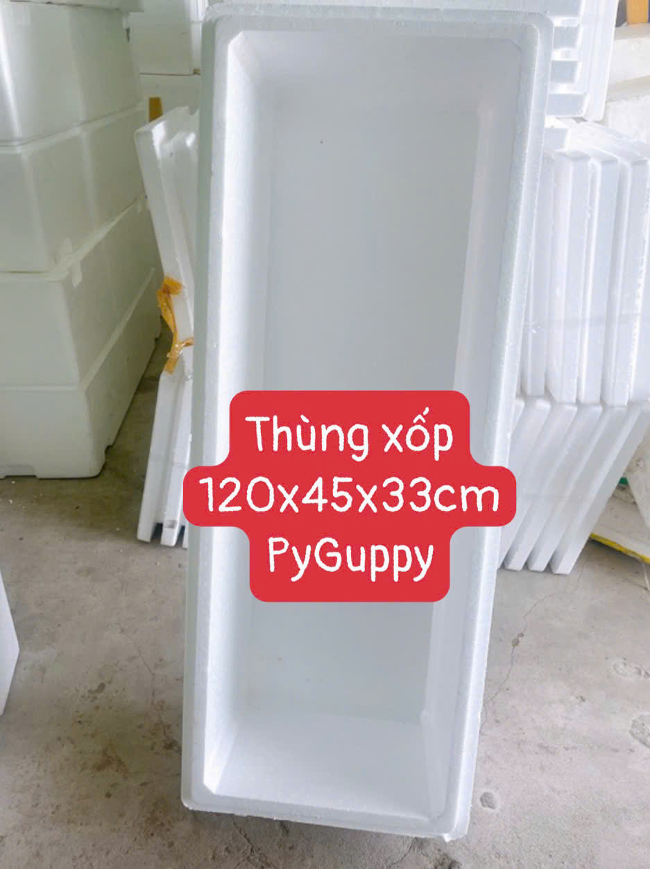 Thùng Xốp Có Nắp 120 x 45 x 33cm - Thùng Xốp Dày Giữ Nhiệt, Đựng Hải Sản, Cá Cảnh, Rau Củ, Thực Phẩm