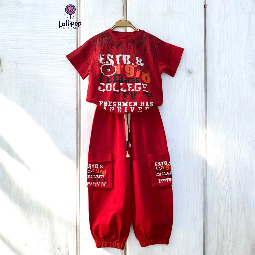 13kg -15 kg Bộ thun bé trai cotton 4 chiều