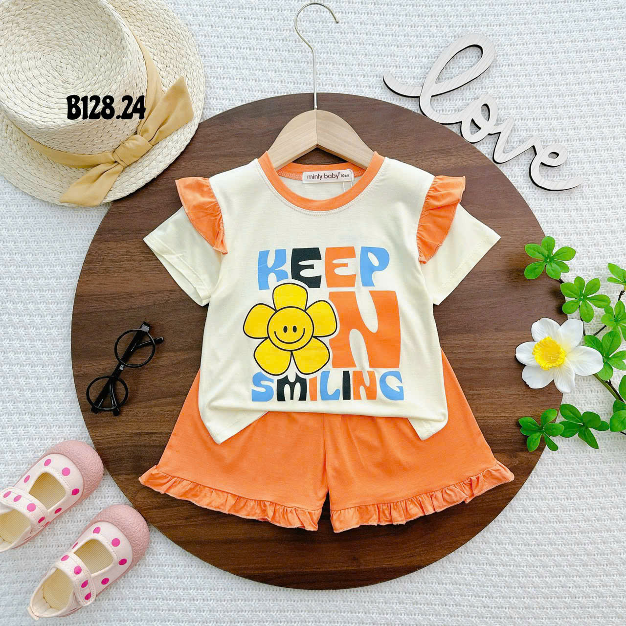 Bộ Thun Lạnh Bé Gái, Bộ Thun Lạnh Áo Cộc Tay In Họa Tiết Hoạt Hình Phối Quần Sọt Lai Bèo 6kg Đến 16kg, Lolafasi Shop