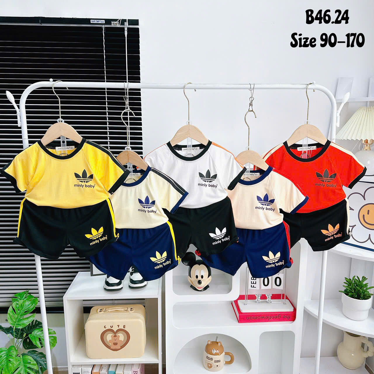 Bộ thun lạnh cho bé trai, Bộ Thể Thao Minly bé trai từ 8-16kg, Lolafasi Shop