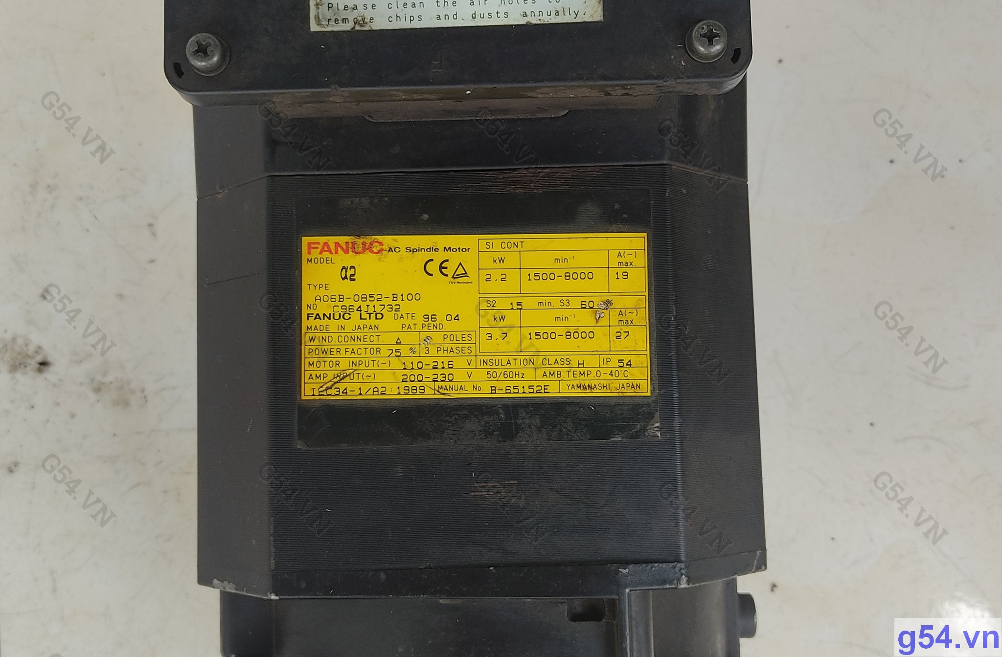 A06B-0852-B100 - Fanuc AC Spindle Motor - Used