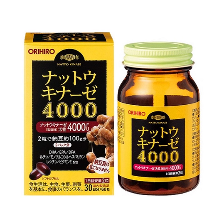 Viên uống hỗ trợ điều trị đột quỵ Orihiro 4000FU 60 viên