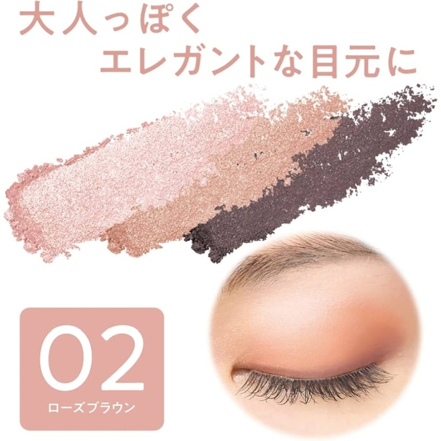 Phấn mắt Cezanne 3 ô màu nâng tông 2.7g (01 - Nature Brown) (02 - Rose Brown)