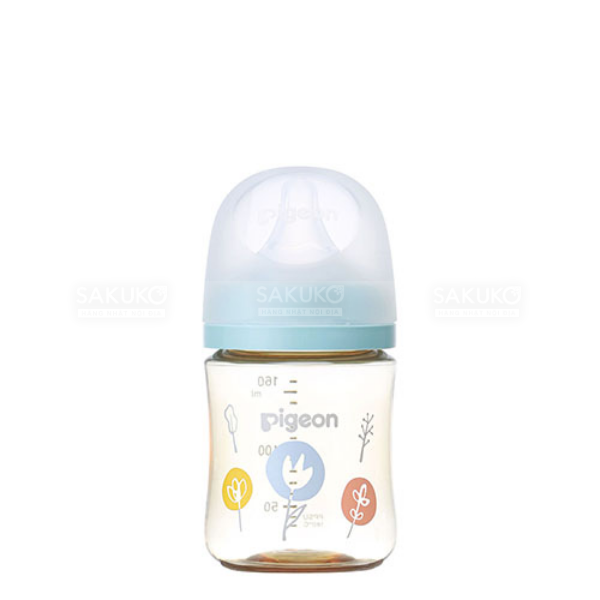 Bình sữa Pigeon cổ rộng 160ml - hình hoa (núm SS)