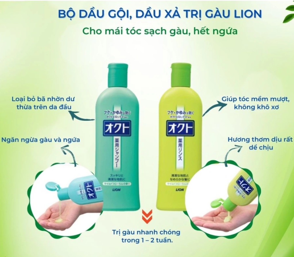 Dầu gội Lion Okuto trị gầu và ngứa da đầu 320ml