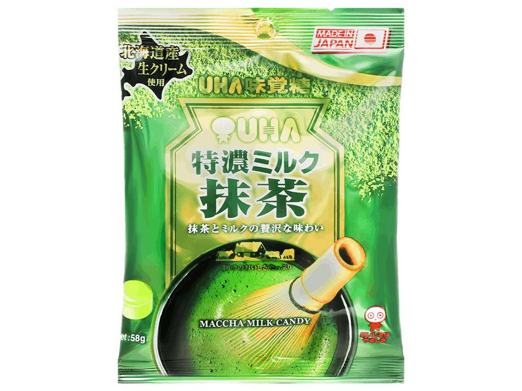 Kẹo UHA trà xanh sữa 58g