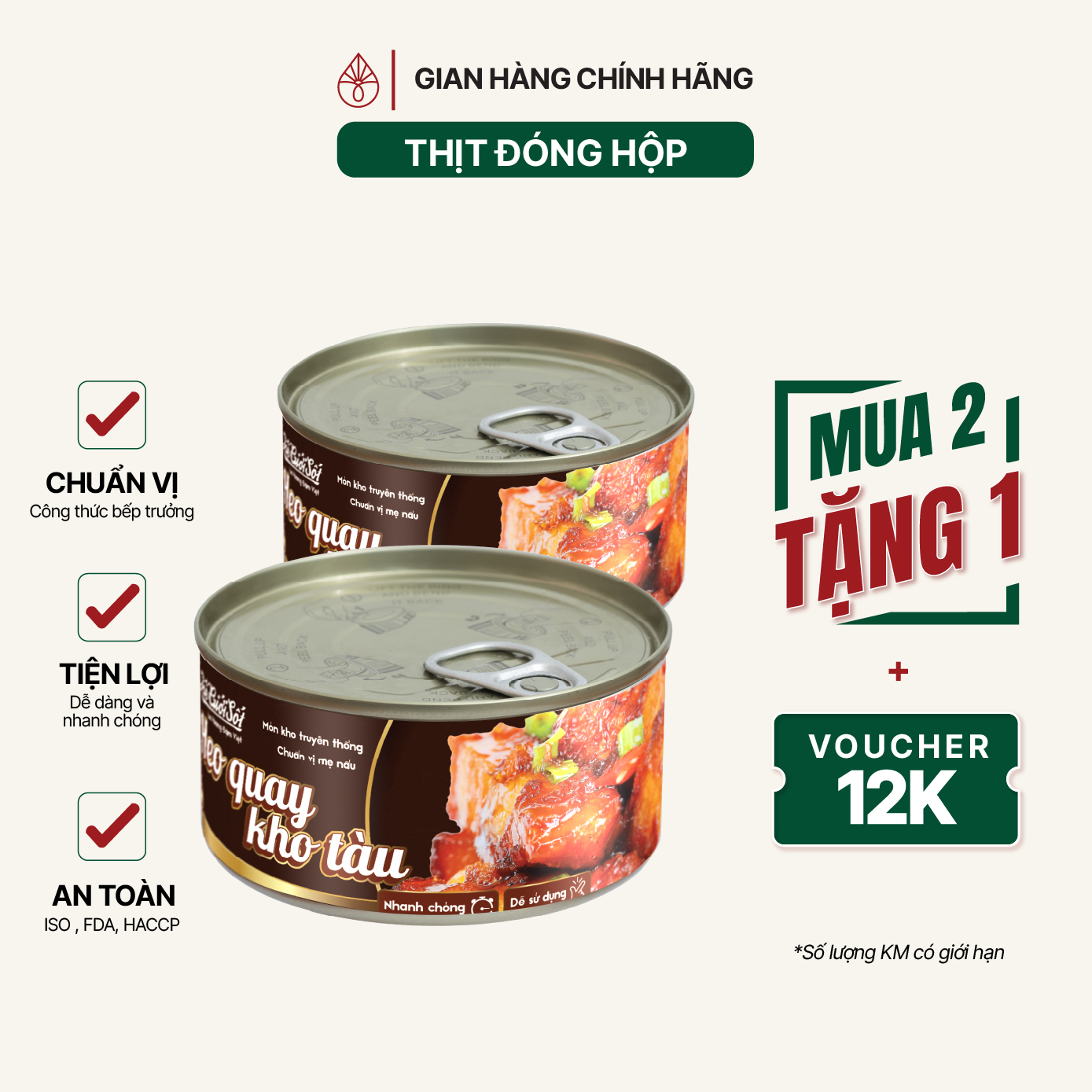 Heo Quay Kho Tàu hộp 180 gram