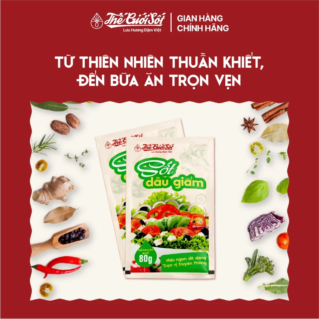 Sốt Dầu Giấm gói 80 gram
