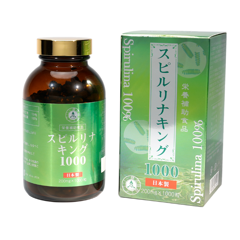 Tảo xoắn Spirulina King 100% Ably (Hộp 1000 viên x 200mg)