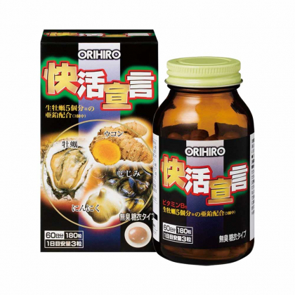 Tinh chất hàu tươi - tỏi - nghệ hỗ trợ tăng cường sinh lực nam Orihiro 180 viên