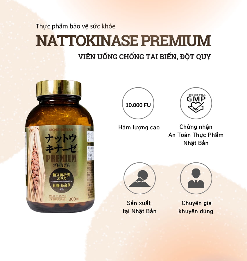 Viên uống Nattokinase Premium 10.000FU 300 viên