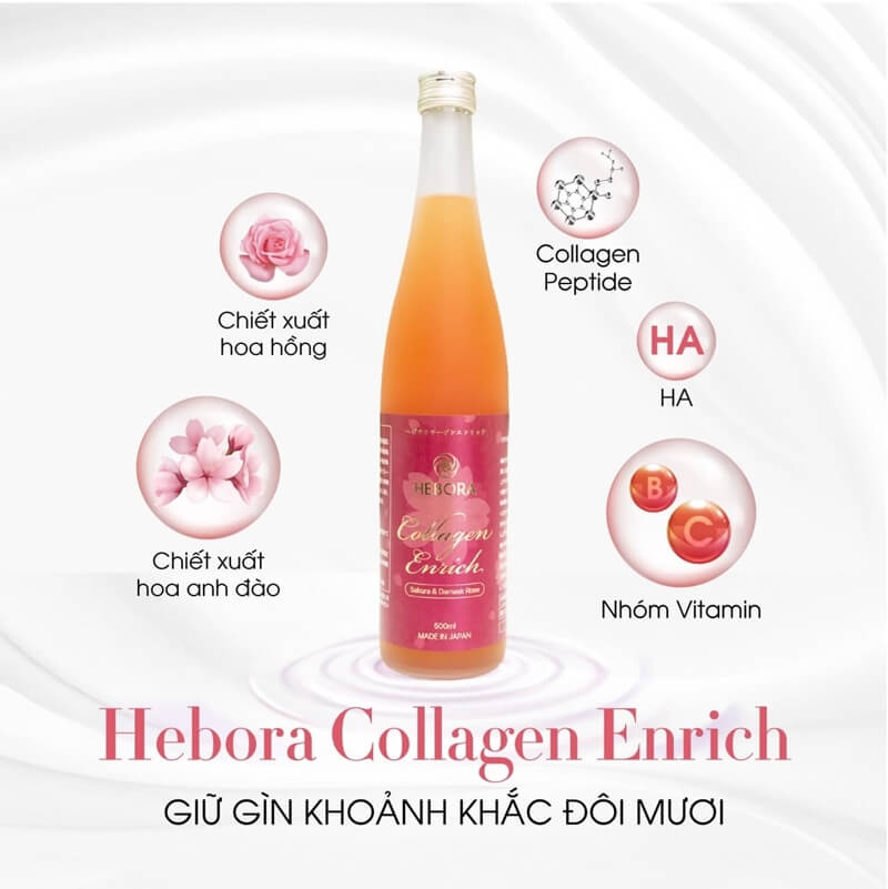 Nước uống Collagen Enrich Hebora chai 500ml