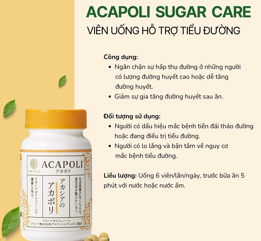 Viên uống kiểm soát lượng đường Acapoli Nhật Bản