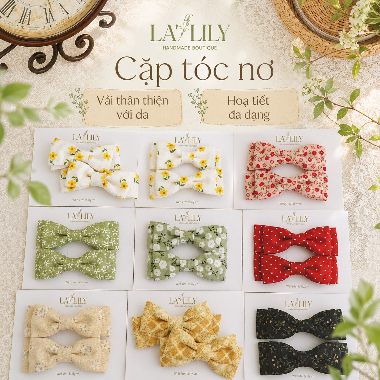 Cặp Tóc Nơ - Kẹp Tóc Nơ